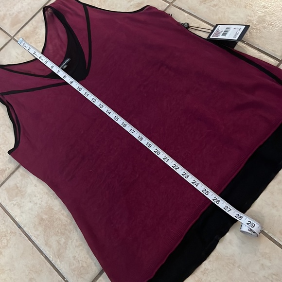 NWT Adrianna Papell Purple and Black Sheer Layer Sleeveless Tank Top size XL - Picture 8 of 10